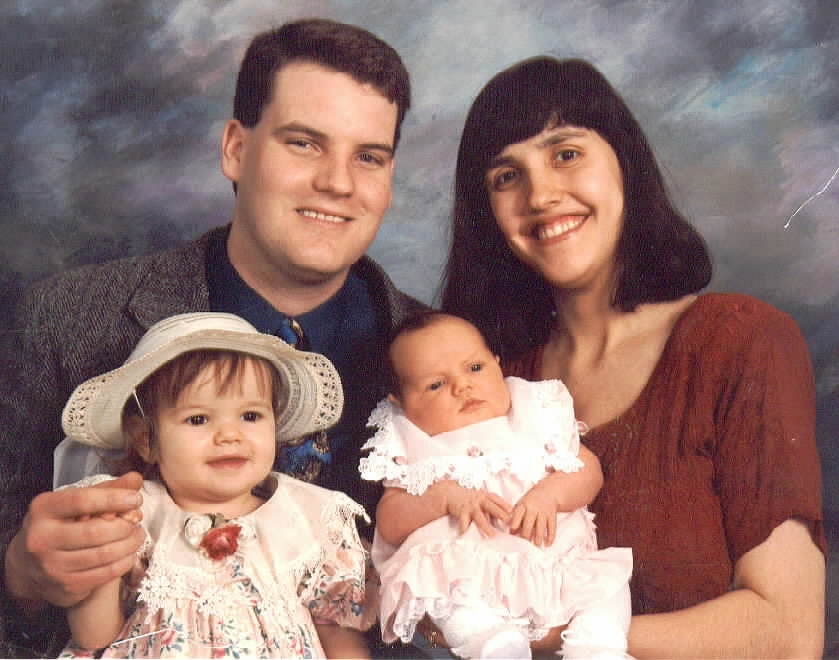 Fully Vegan young Thaxton family  with toddler Marylee and infant Sarah -- No sickly looking parents; no emaciated  or deficient looking children here!